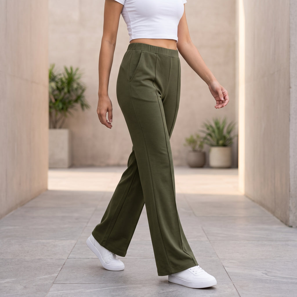 Women's High Waist Soft Stretch Flare Pants