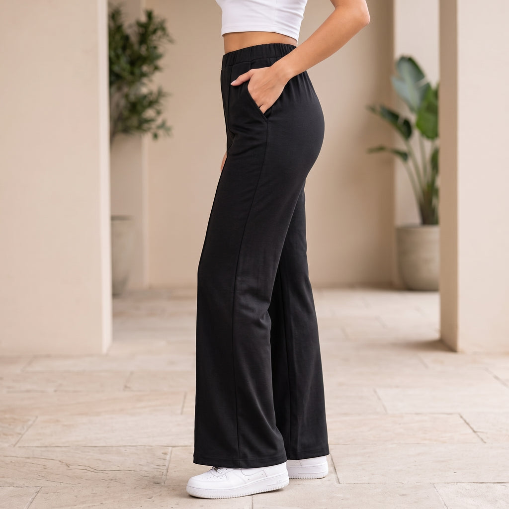Women's High Waist Soft Stretch Flare Pants