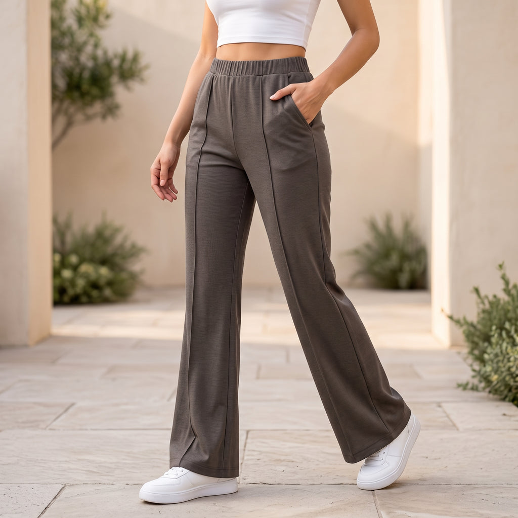 Women's High Waist Soft Stretch Flare Pants
