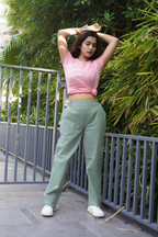 Easy Wear Cotton Pants (Sage Green)