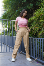 Easy Wear Cotton Pants (Sand Beige)