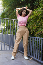 Easy Wear Cotton Pants (Sand Beige)