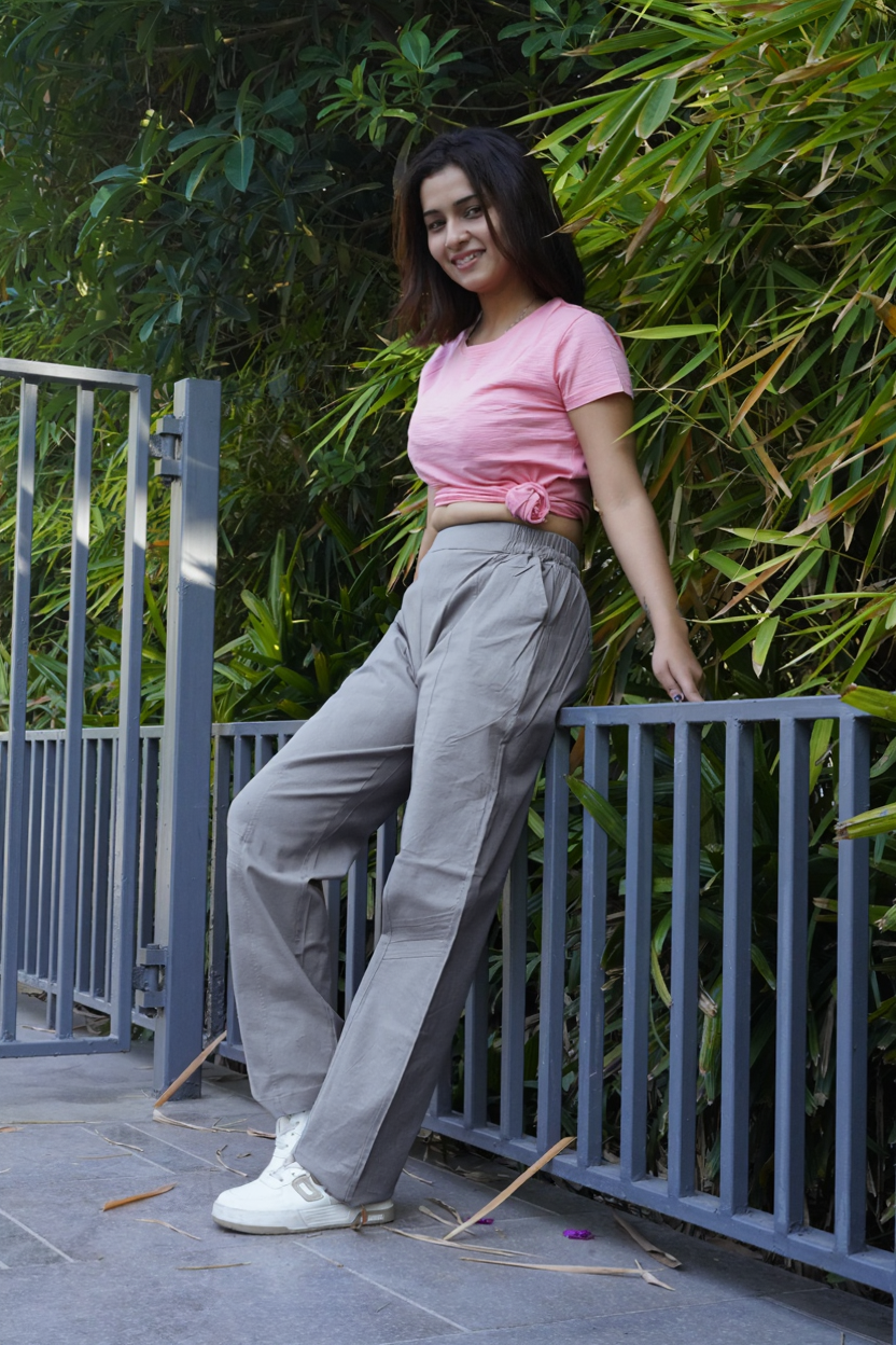 Easy Wear Cotton Pants (Silver Grey)