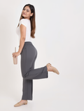 Airy Linen Straight Fit Pants(Steel Grey Shade)