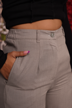 Premium Linen Wide Leg Pants (Stone Taupe)