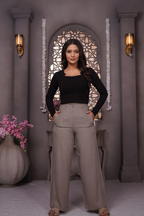 Premium Linen Wide Leg Pants (Stone Taupe)