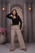 Premium Linen Wide Leg Pants (Stone Taupe)