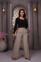 Premium Linen Wide Leg Pants (Stone Taupe)