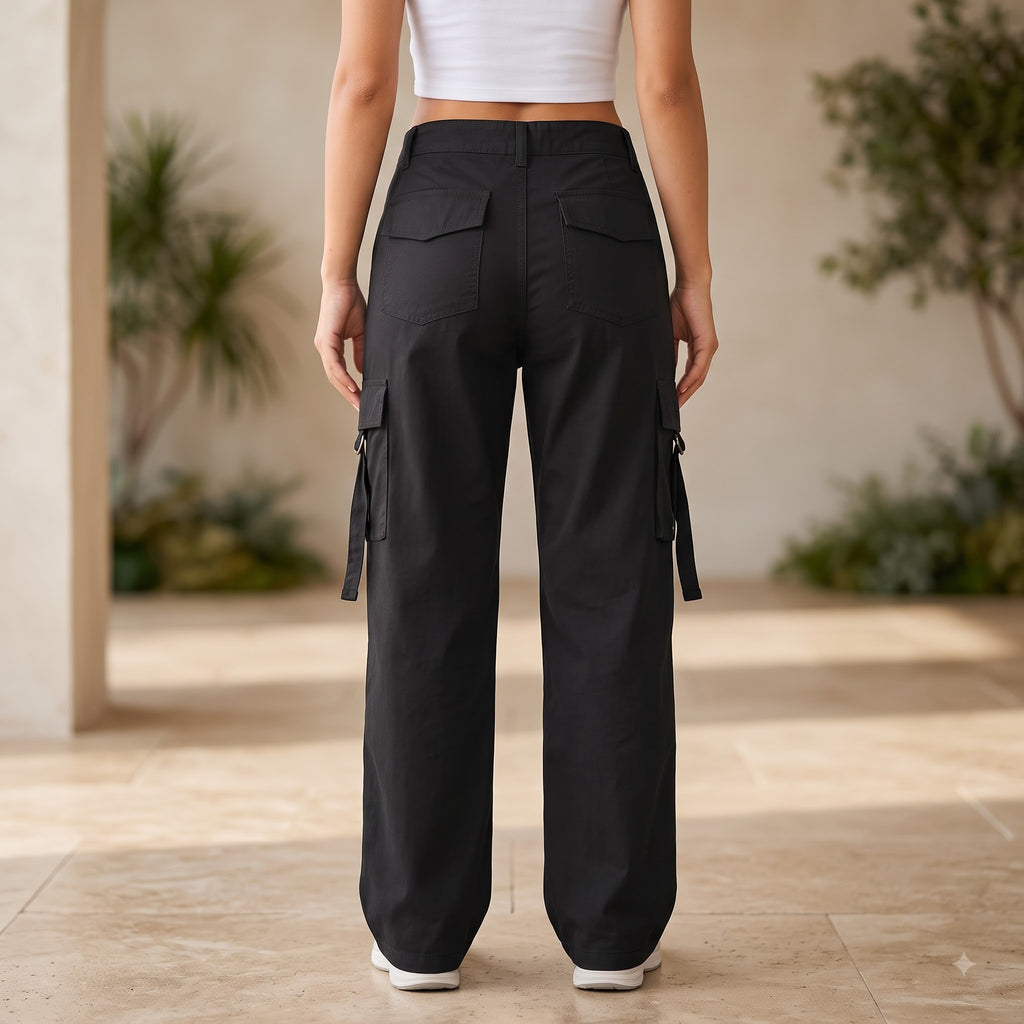 Women's Stylish Cargo Pants | Premium Cotton Relaxed Fit Utility Trousers