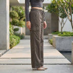 Women's Relaxed Fit 4 Pocket Cargo Pants | Cotton Wide Leg Trousers
