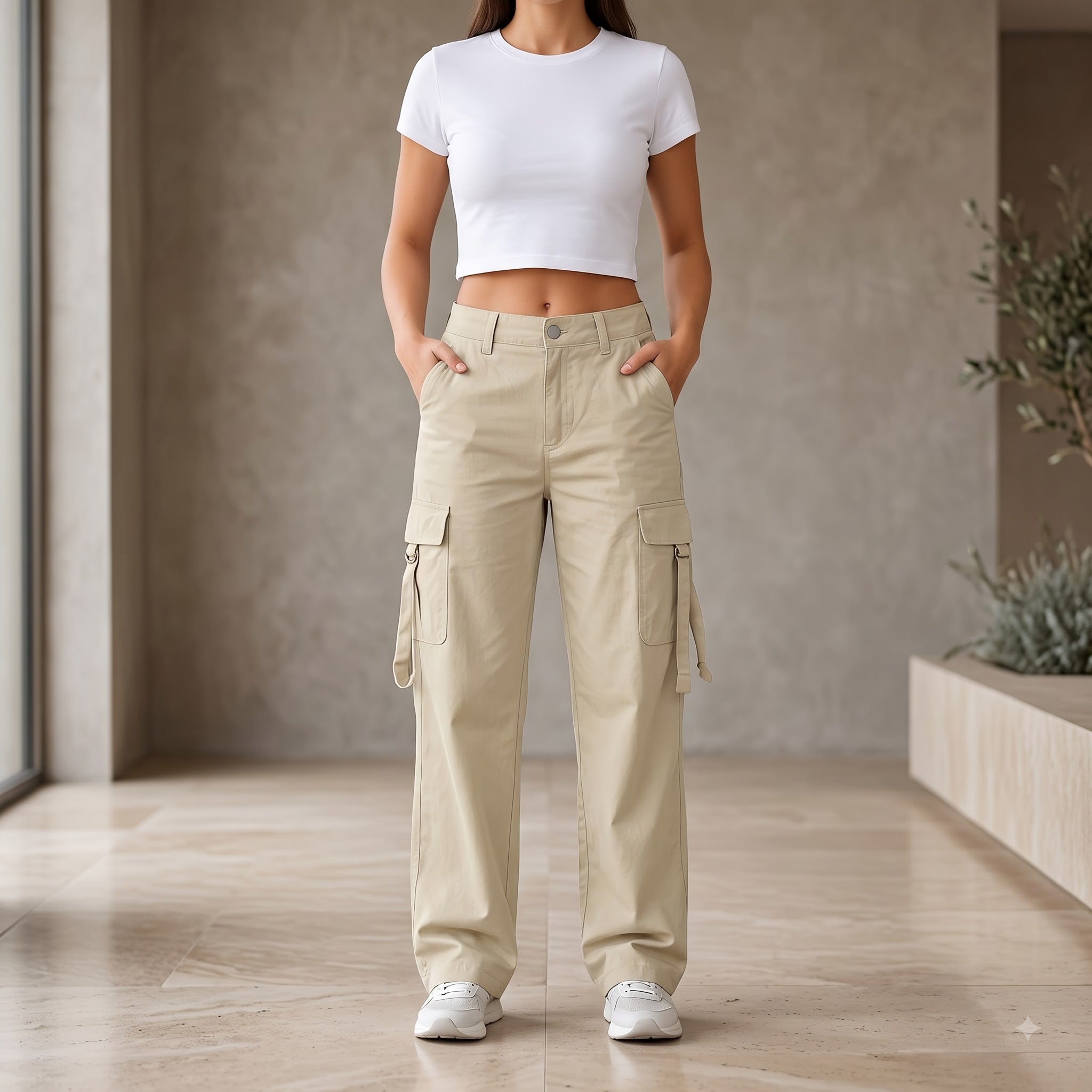 Women's Stylish Cargo Pants | Premium Cotton Relaxed Fit Utility Trousers