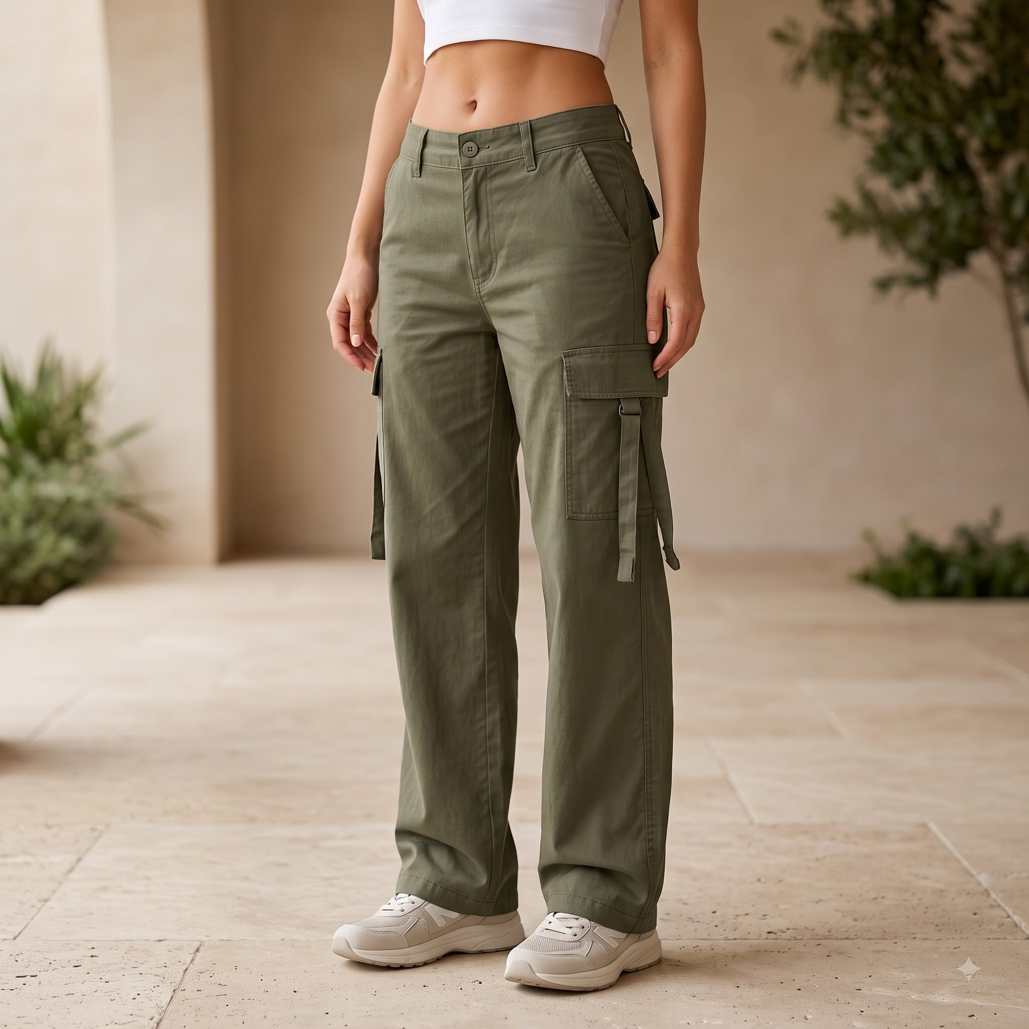 Women's Stylish Cargo Pants | Premium Cotton Relaxed Fit Utility Trousers