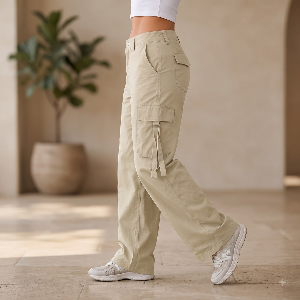 Women's Stylish Cargo Pants | Premium Cotton Relaxed Fit Utility Trousers