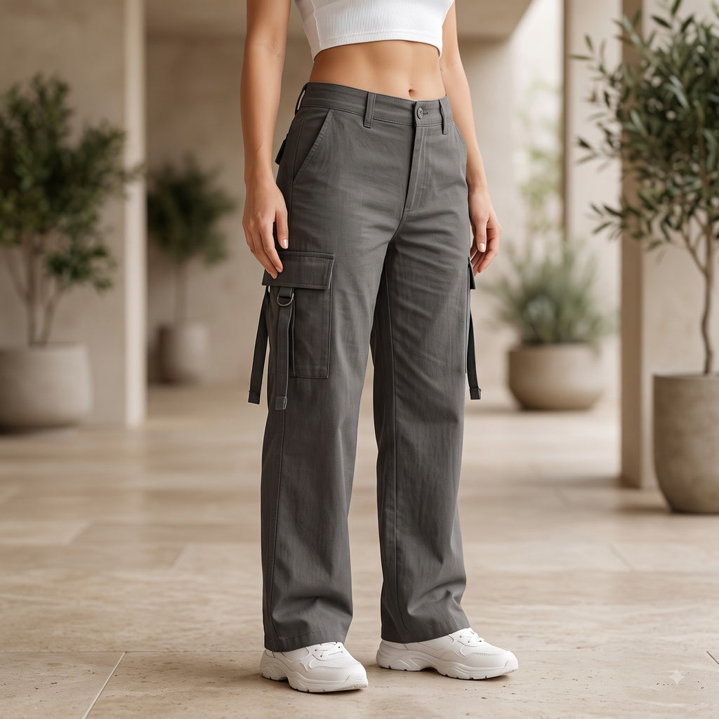 Women's Stylish Cargo Pants | Premium Cotton Relaxed Fit Utility Trousers