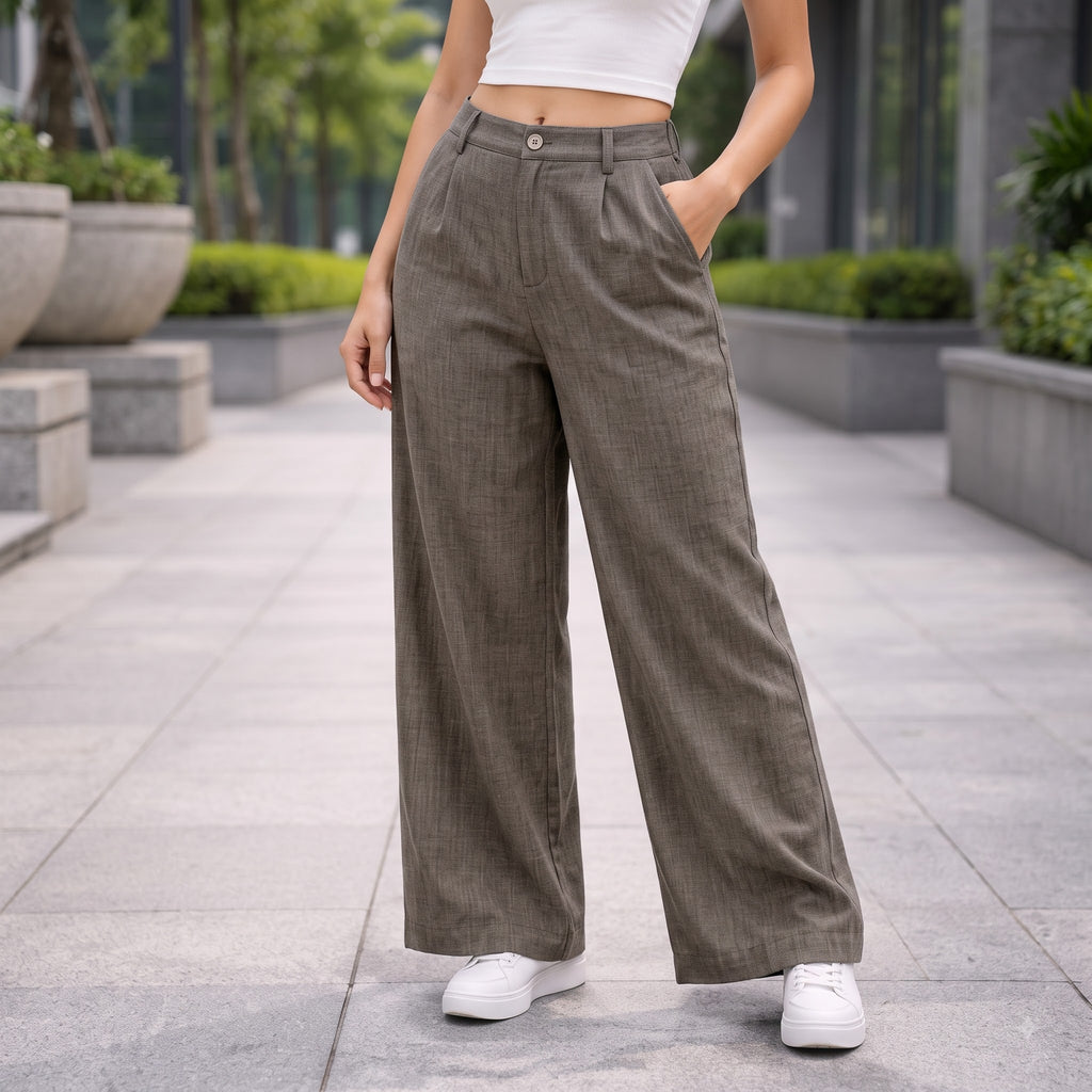 Women's Premium Linen Straight Pants