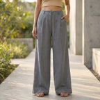 Premium Linen Cotton Wide Leg Trousers for Women