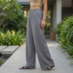 Premium Linen Cotton Wide Leg Trousers for Women