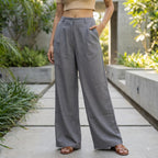 Premium Linen Cotton Wide Leg Trousers for Women
