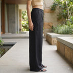 Premium Linen Cotton Wide Leg Trousers for Women