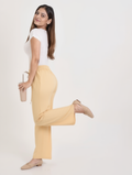 Airy Linen Straight Fit Pants(Soft Yellow-Beige Shade)